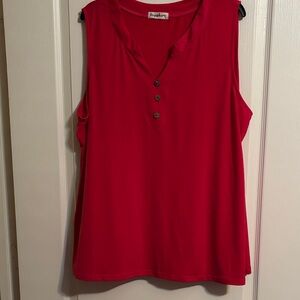 Sleeveless Button-Front Blouse - Rich Pink